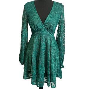 Elegant Green Lace Dress